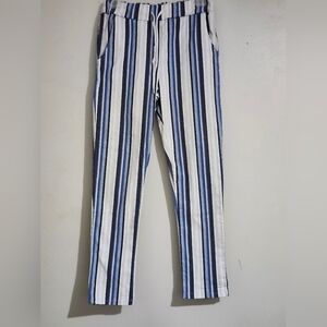 Striped Blue and White Women's Pants